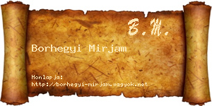 Borhegyi Mirjam névjegykártya